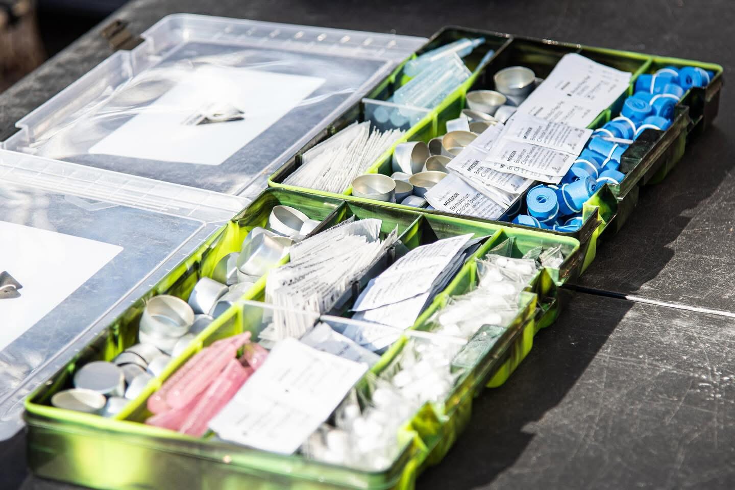 Organized first-aid and supply kit boxes